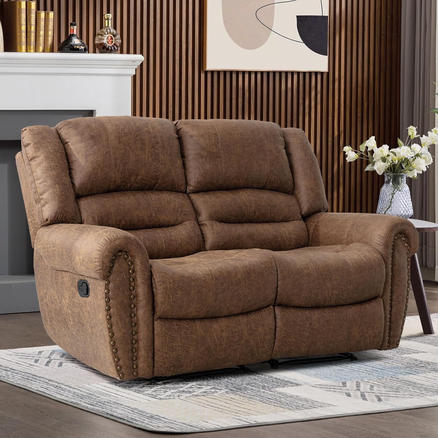 Overstuffed Comfortable Arms and Back Recliner Chair