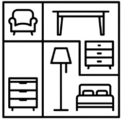Furniture grid layout outline icon