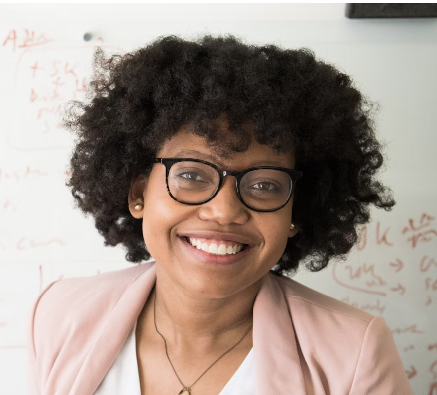 Smiling woman wearing glasses portrait