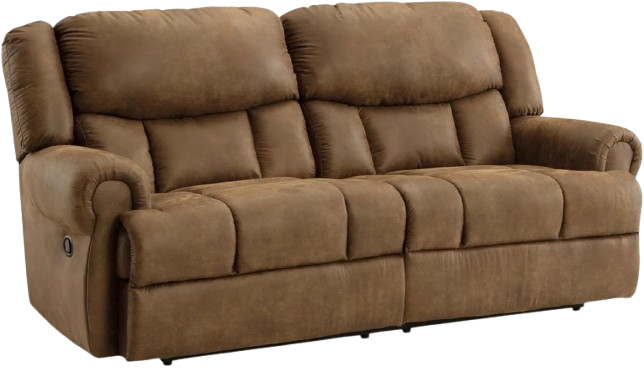Traditional Faux Leather Reclining Sofa, Brown